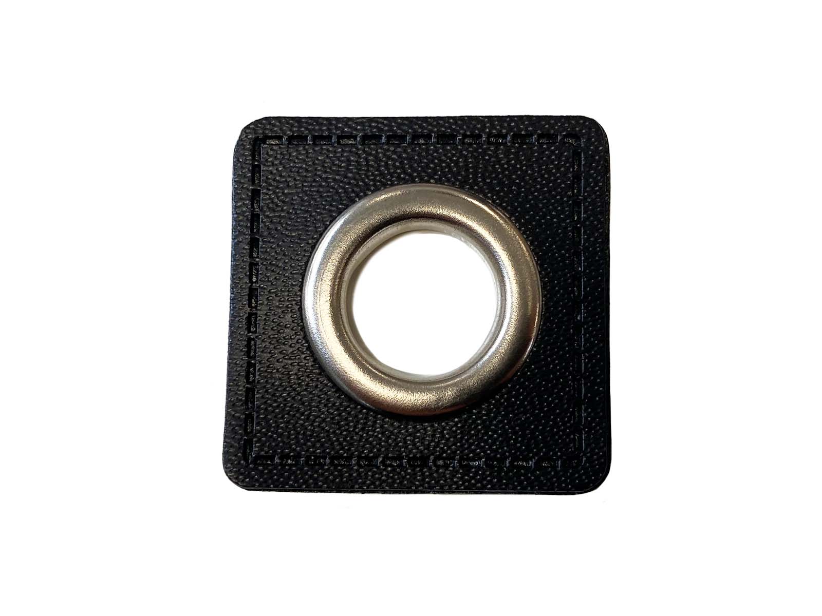 Ösen-Patch in schwarz - 4x4 cm